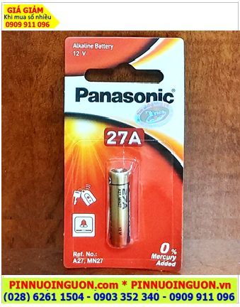 Pin 12V _Pin A27 _Pin Panasonic A27; Pin 12v Alkaline Panasonic A27 MN27A chính hãng (Loại Vỉ 1viên)